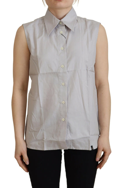 Ferre Elegant Sleeveless Cotton Polo Top