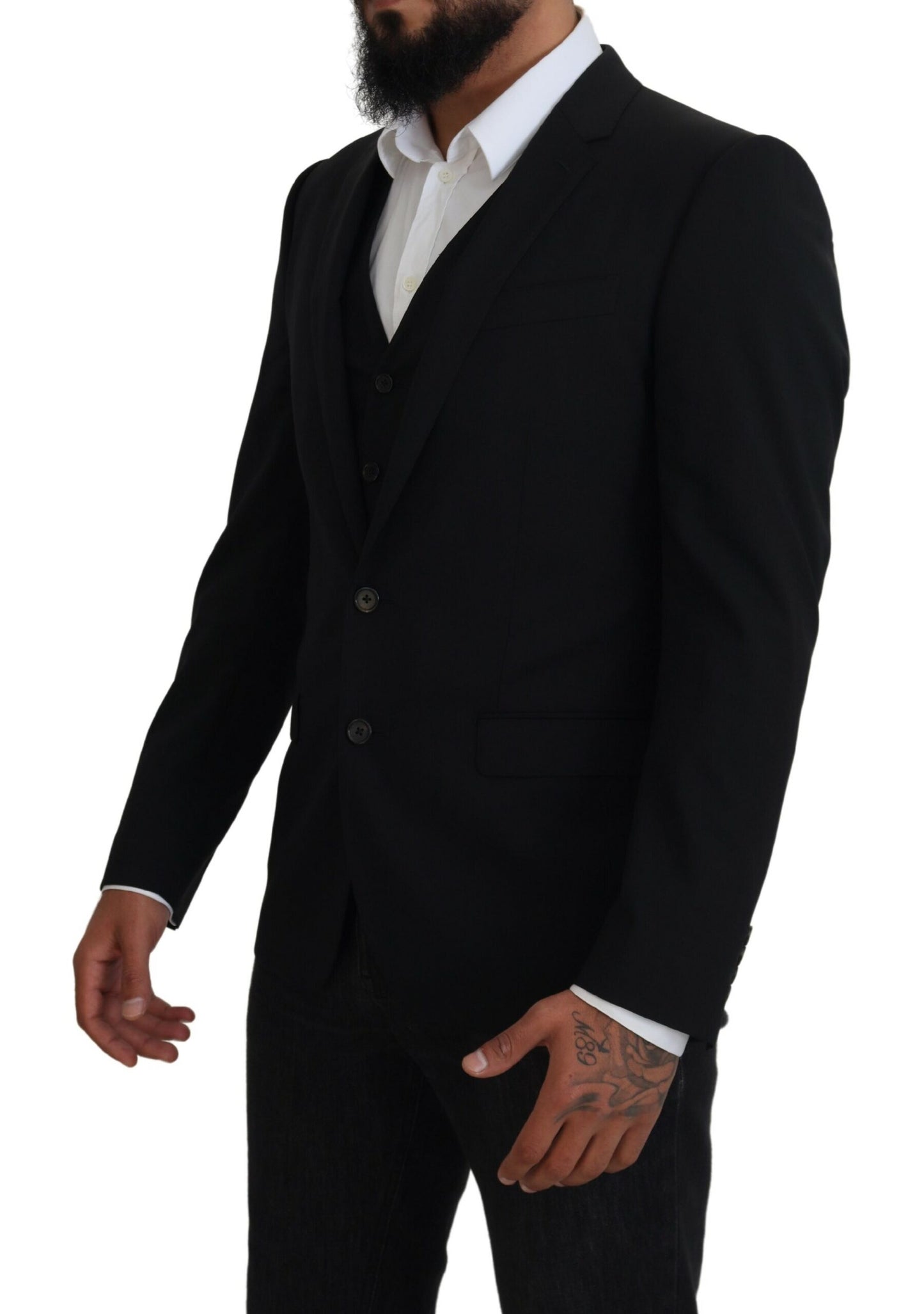 Dolce & Gabbana Elegant Black Martini Two-Piece Suit