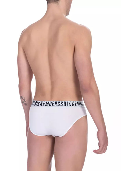 Bikkembergs White Cotton Men Brief