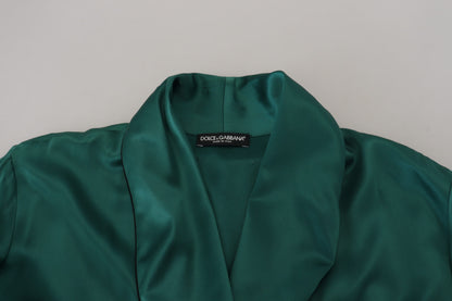 Dolce & Gabbana Elegant Silk Robe in Lush Green