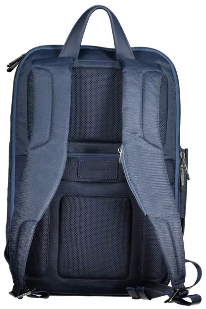 Piquadro Blue Recycled Polyester Men Backpack