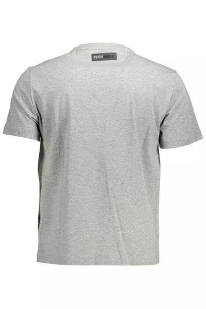 Plein Sport Gray Cotton Men T-Shirt