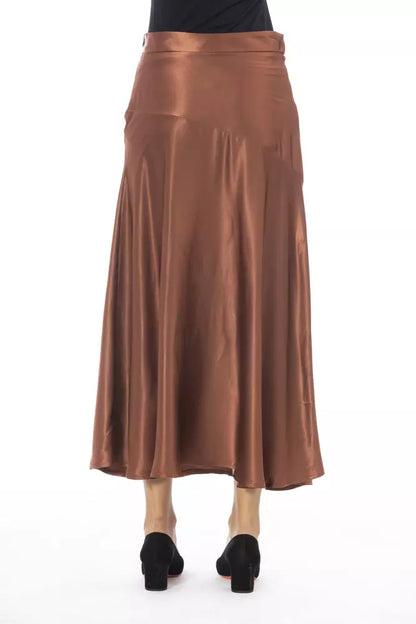 Alpha Studio Brown Viscose Women Skirt