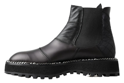 Dolce & Gabbana Elegant Black Ankle Stretch Slip On Boots