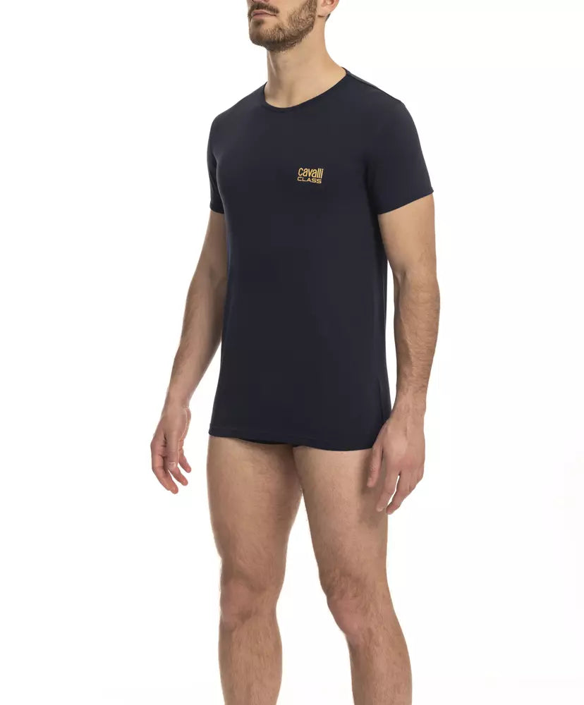 Cavalli Class Blue Cotton Men T-Shirt