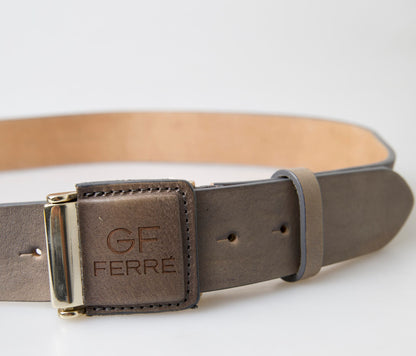 GF Ferre Elegant Leather Fashion Belt with Engraved Buckle