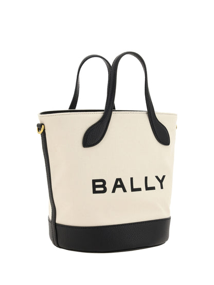 Bally Elegant Monogram Bucket Bag in Black & White