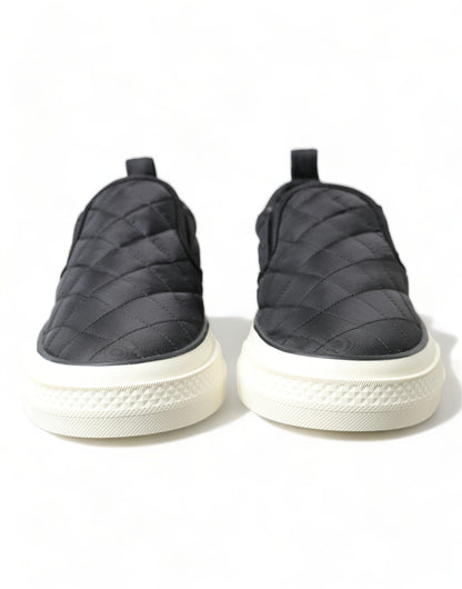 Dolce & Gabbana Elegant Quilted Black Canvas Sneakers