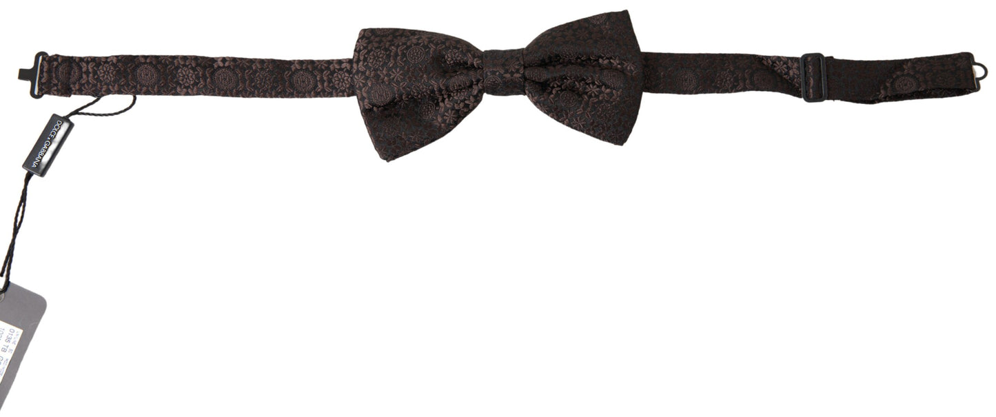 Dolce & Gabbana Elegant Silk Brown Bow Tie