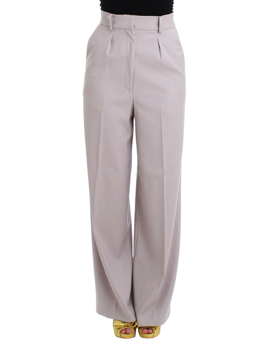 Cavalli Sophisticated High Waisted Gray Pants