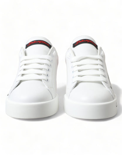 Dolce & Gabbana Elegant White Leather Portofino Sneakers