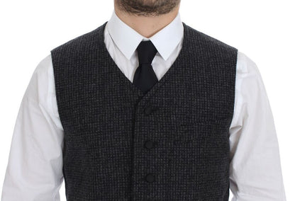 Dolce & Gabbana Elegant Gray Wool Blend Dress Vest