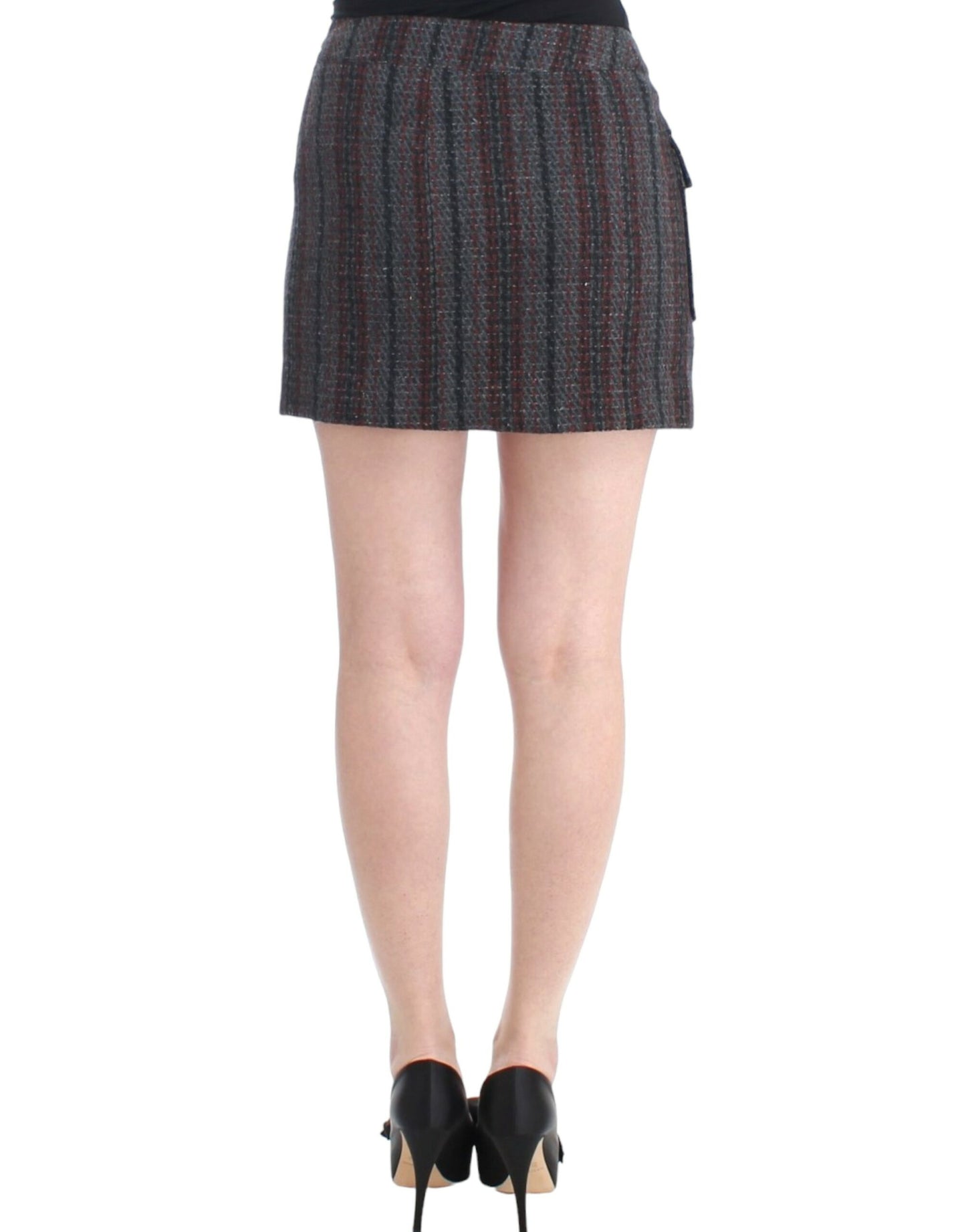 Costume National Chic Wool Blend Mini Skirt in Gray