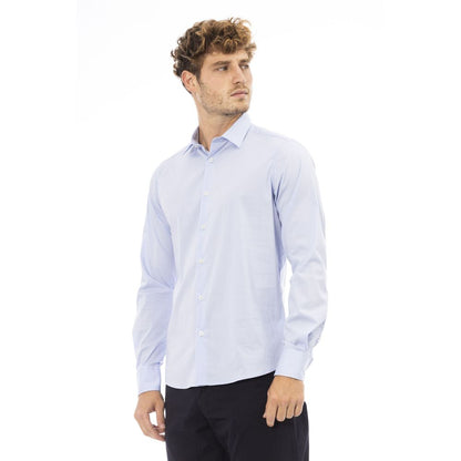 Baldinini Trend Light Blue Cotton Men Shirt