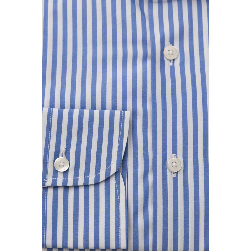 Bagutta Light Blue Cotton Men Shirt