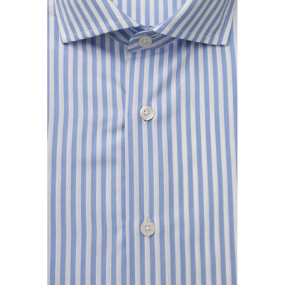 Bagutta Light Blue Cotton Men Shirt