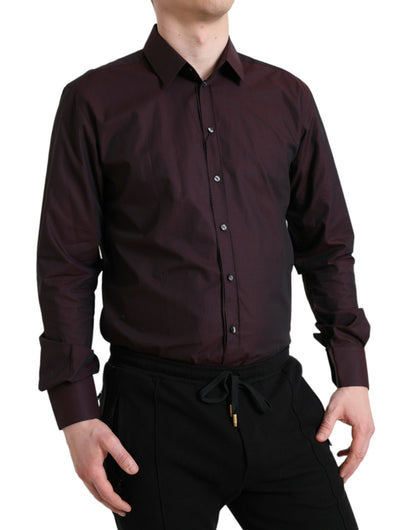 Dolce & Gabbana Elegant Maroon Martini Dress Shirt