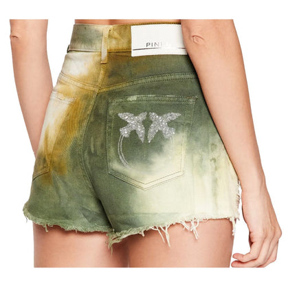 PINKO Military Green Cotton Women Shorts