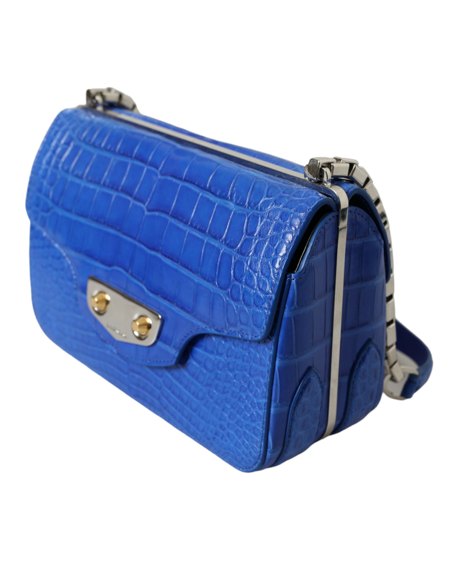 Balenciaga Alligator Skin Mini Shoulder Bag - Elegant Blue