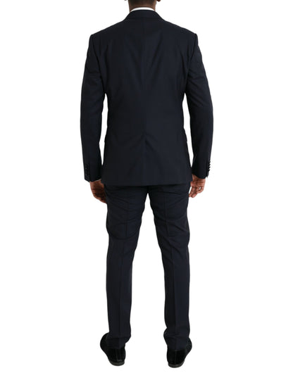 Dolce & Gabbana Dark Blue MARTINI Wool Formal 3 Piece Suit