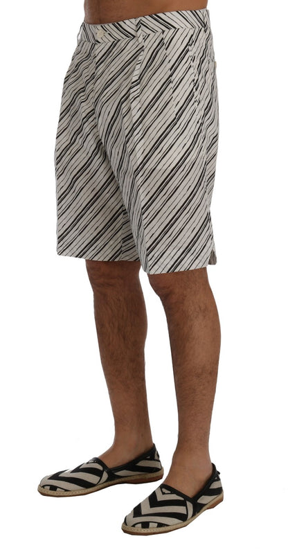 Dolce & Gabbana Elegant Striped Cotton-Linen Shorts