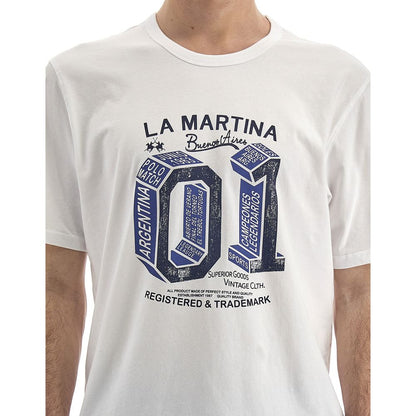 La Martina Equestrian Chic White Cotton Tee