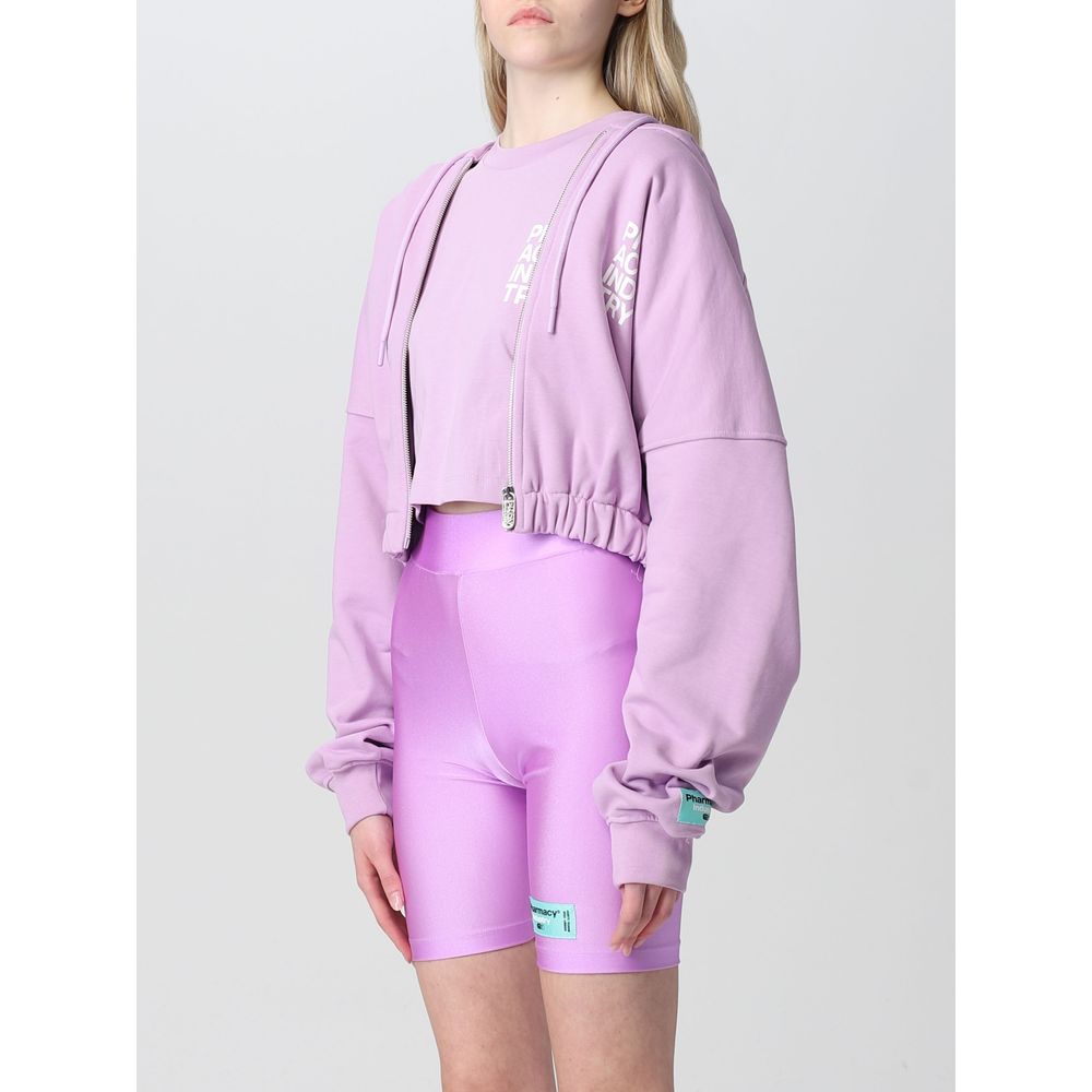 Pharmacy Industry "Purple Cotton Women Sweater With Zip Closure"