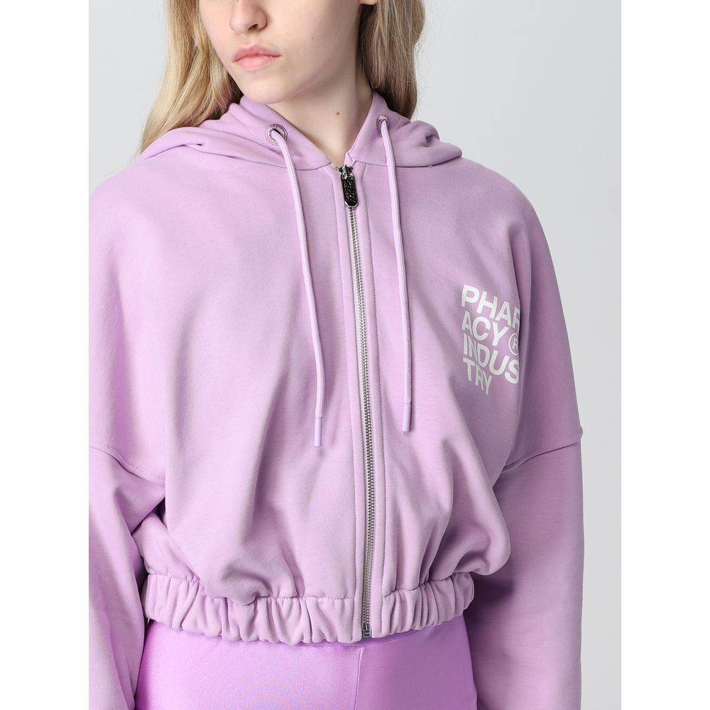 Pharmacy Industry "Purple Cotton Women Sweater With Zip Closure"