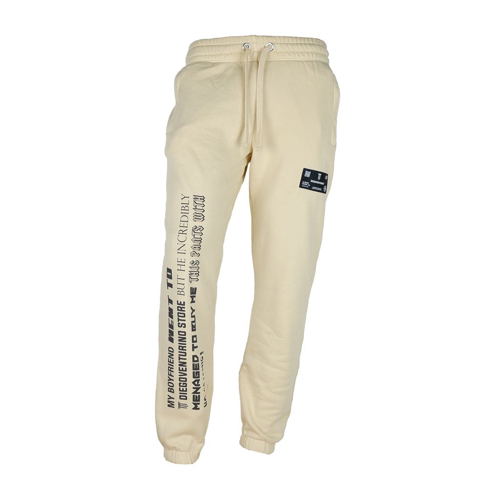 Diego Venturino Elegant Beige Cotton Tracksuit Trousers