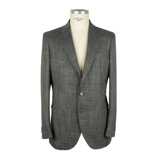 Emilio Romanelli Gray Wool Men Jacket