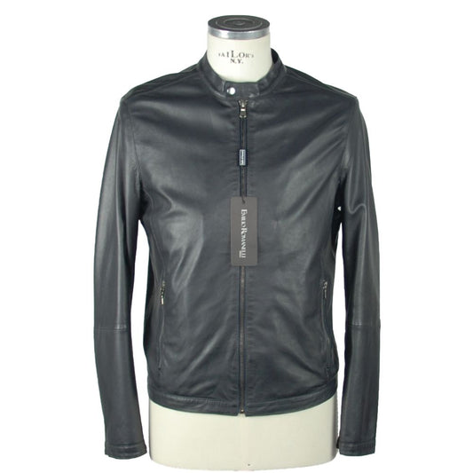 Emilio Romanelli Sapphire Elegance Leather Jacket