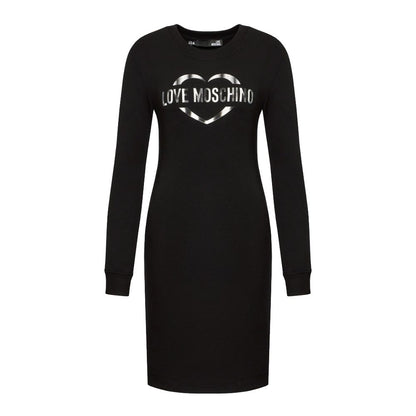 Love Moschino Chic Cotton Blend Logo Dress