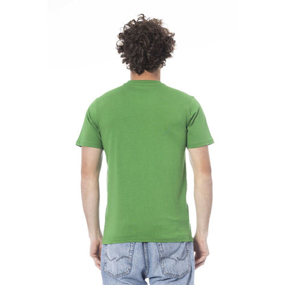 Cavalli Class Green Cotton Men T-Shirt