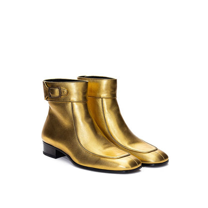 Saint Laurent Gold Leather Boot