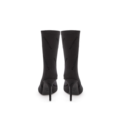 Balenciaga Elegant Black Spandex Statement Boots