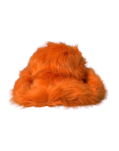 Dolce & Gabbana Orange Faux Fur Polyester Fedora Hat