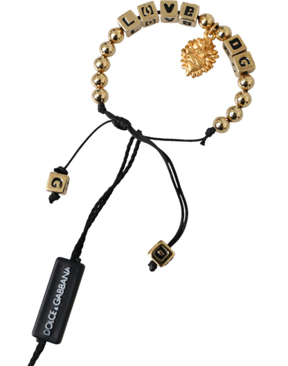 Dolce & Gabbana Gold Beaded LOVE DG Charm Fashion Bracelet