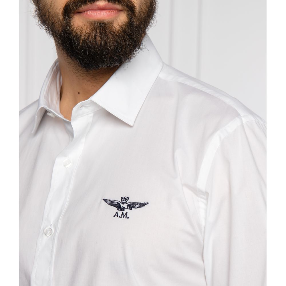 Aeronautica Militare White Cotton Men Shirt