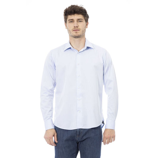 Baldinini Trend Light Blue Cotton Men Shirt