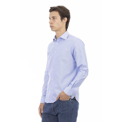 Baldinini Trend Light Blue Cotton Men Shirt