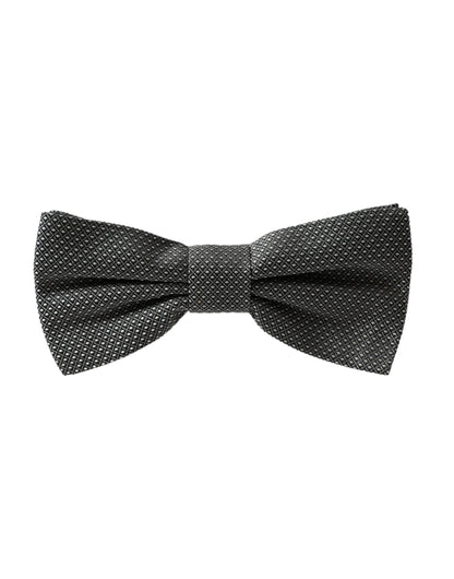 Dolce & Gabbana Gray Silk Patterned Adjustable Neck Men Bow Tie