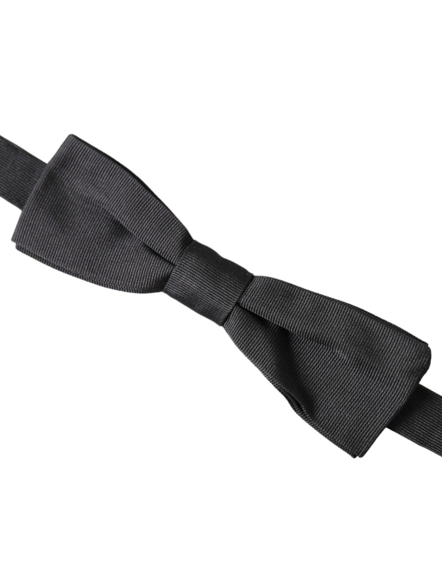 Dolce & Gabbana Black Silk Adjustable Neck Men Bow Tie