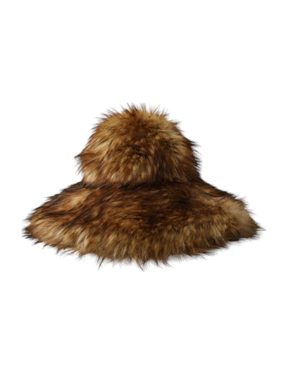 Dolce & Gabbana Brown Modacrylic Faux Fur Bucket Hat