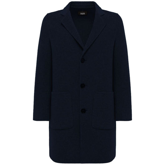 Alpha Studio Blue Wool Jacket