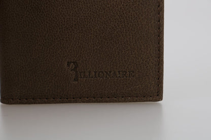 Billionaire Italian Couture Elegant Leather Men's Wallet in Brown