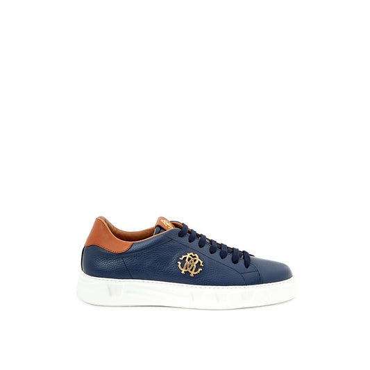 Roberto Cavalli Blue Leather Sneaker