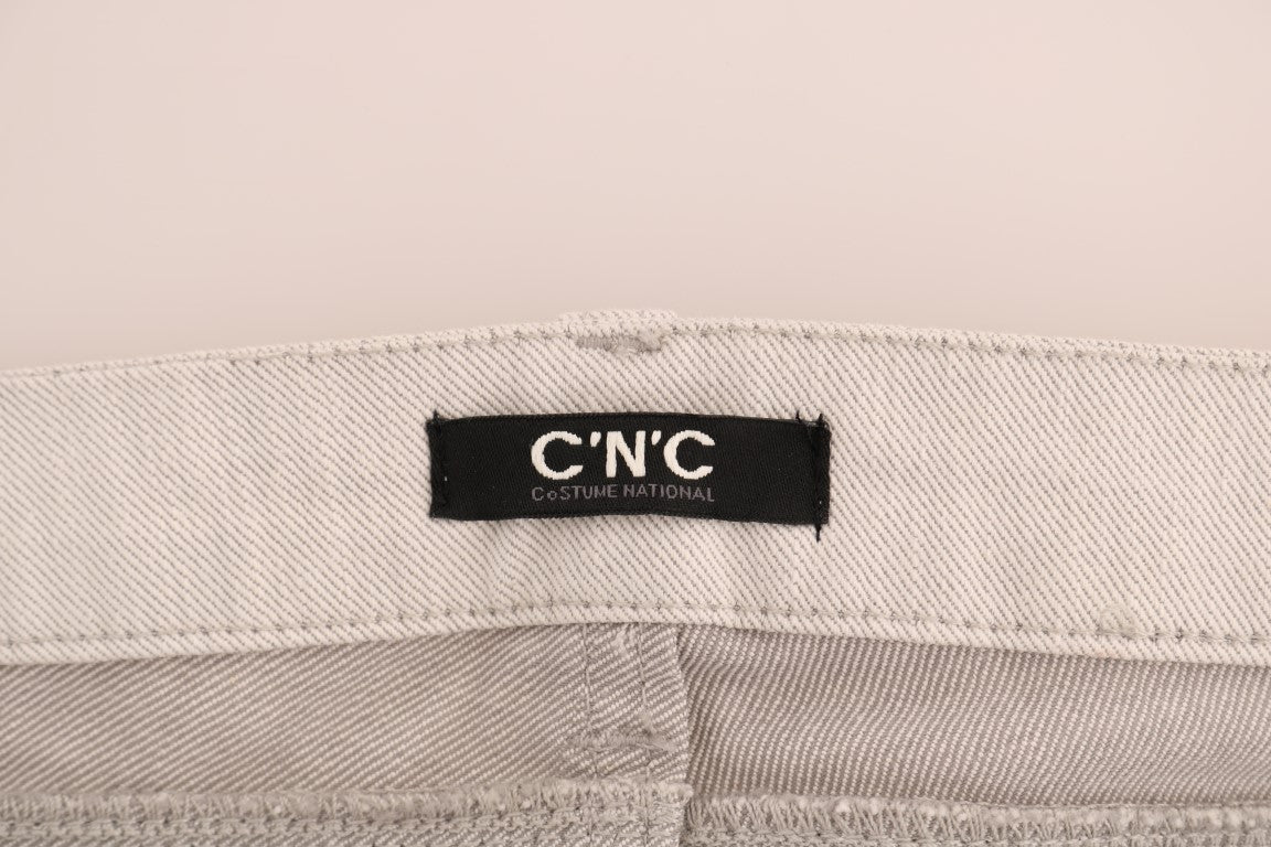 Costume National Chic White Slim-Fit Stretch Jeans