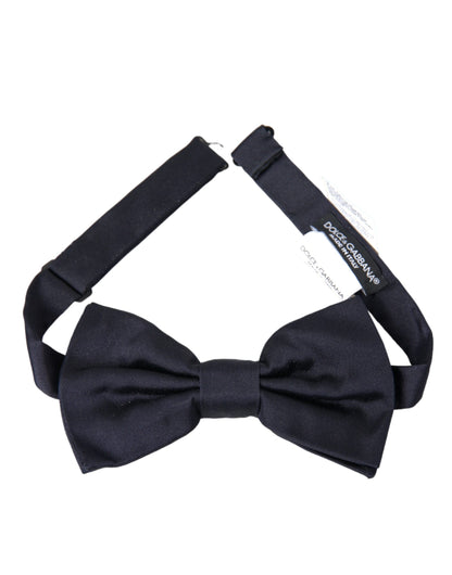 Dolce & Gabbana Dark Blue Silk Adjustable Neck Men Bow Tie