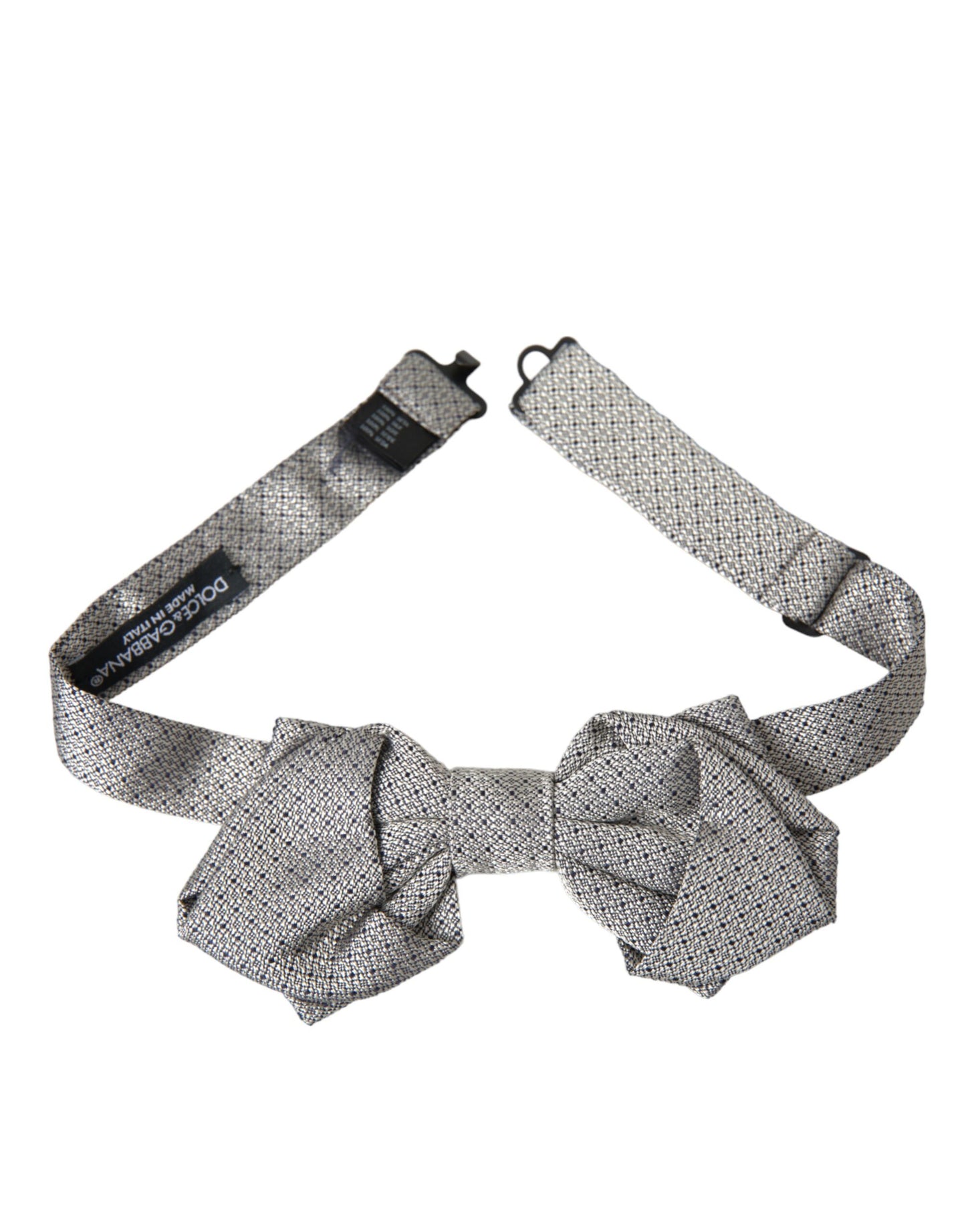 Dolce & Gabbana Gray Silk Adjustable Neck Men Bow Tie