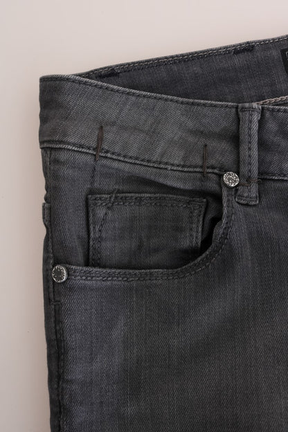 Acht Sleek Gray Slim-Fit Designer Jeans